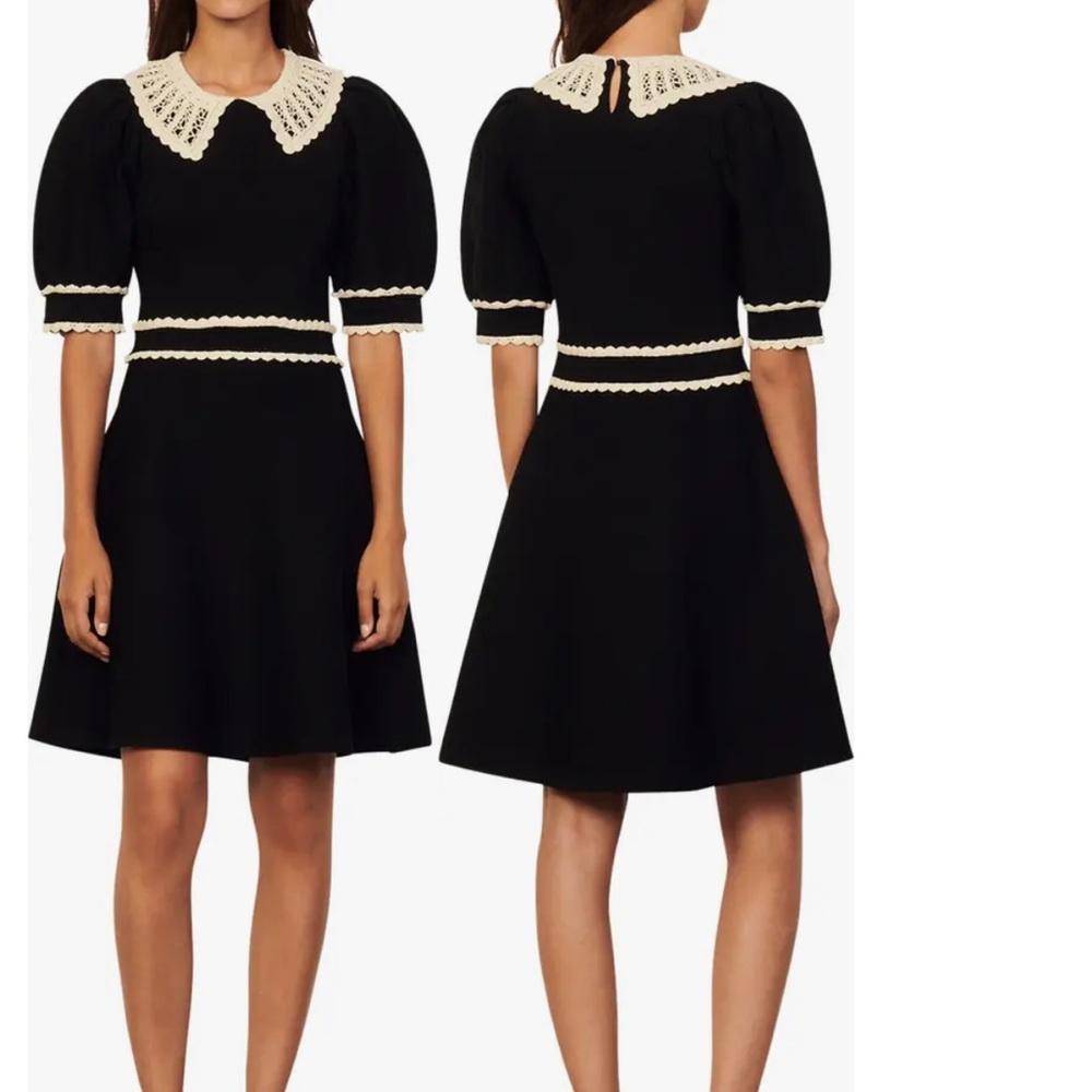 Sandro knit dress with collar